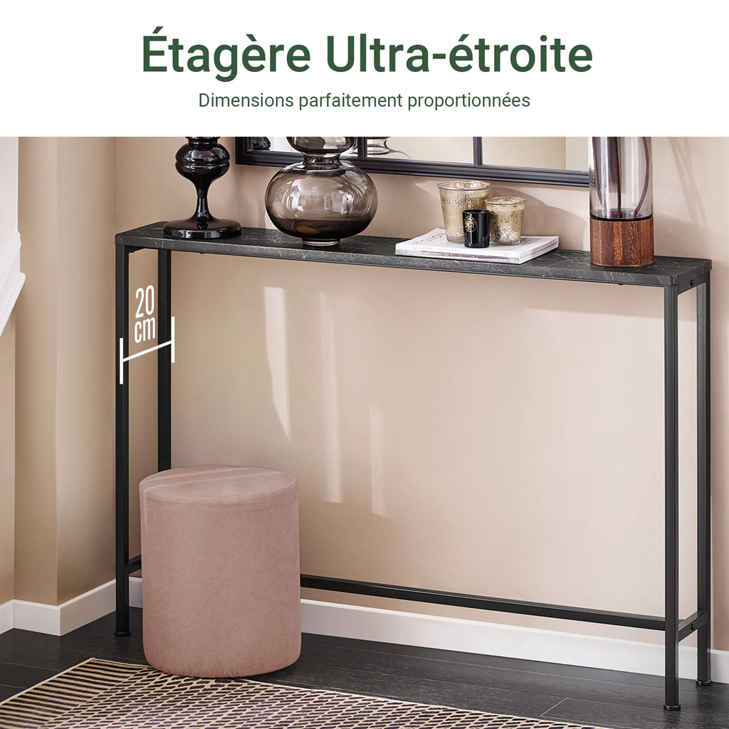 Console d'entrée étroite en métal noir Alcovea