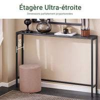 Console d'entrée étroite en métal noir Alcovea