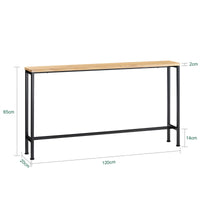 Console d'entrée étroite en métal vintage 120x65x20cm Alcovea
