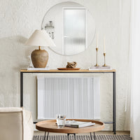 Console d'entrée étroite en métal vintage noir Alcovea