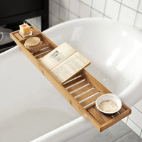 Étagère de salle de bain en bambou avec étagères Alcovea