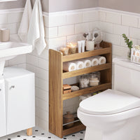 Étagère de salle de bain étroite avec étagères Alcovea
