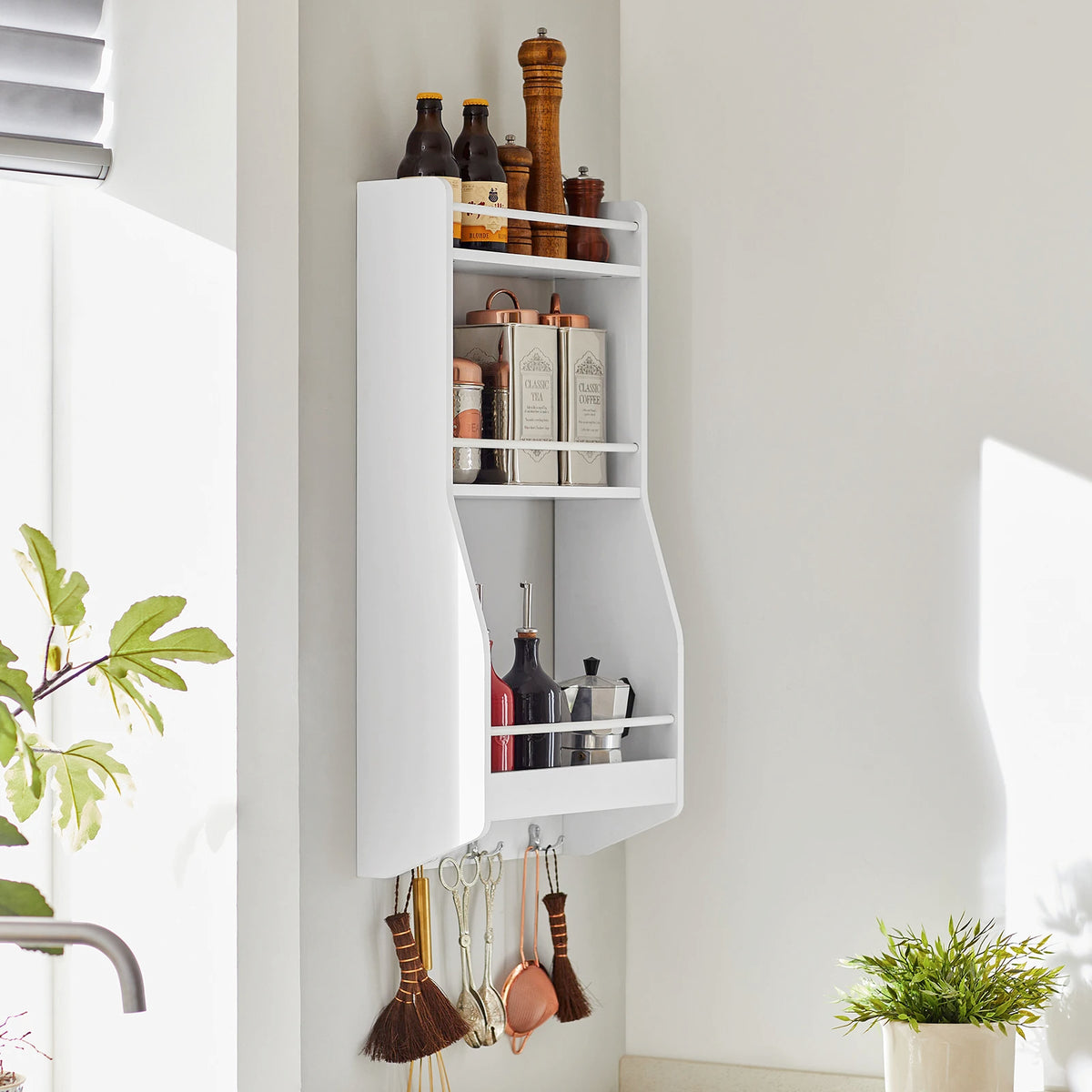 Étagère de salle de bain murale avec étagères Alcovea