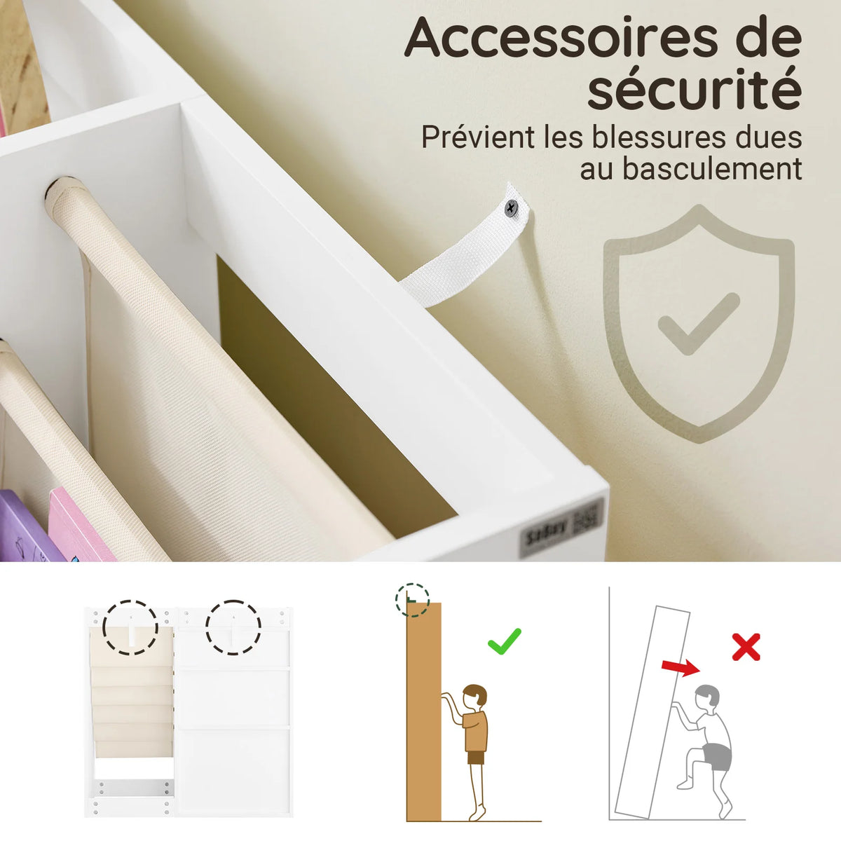 Étagère enfant avec 3 étagères Alcovea