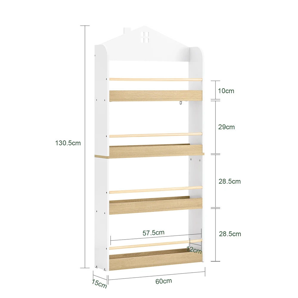 Étagère enfant avec étagères 60x15x130.5cm Alcovea