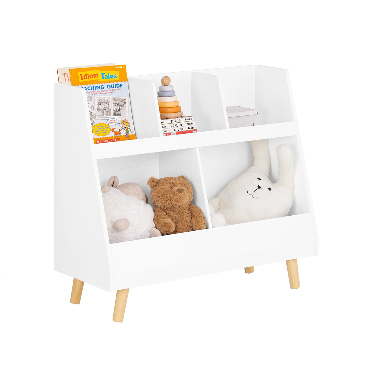 Étagère enfant en bois massif avec étagères 86x77x36cm Alcovea