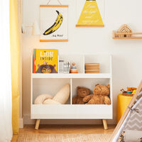 Étagère enfant en bois massif avec étagères 86x77x36cm Alcovea