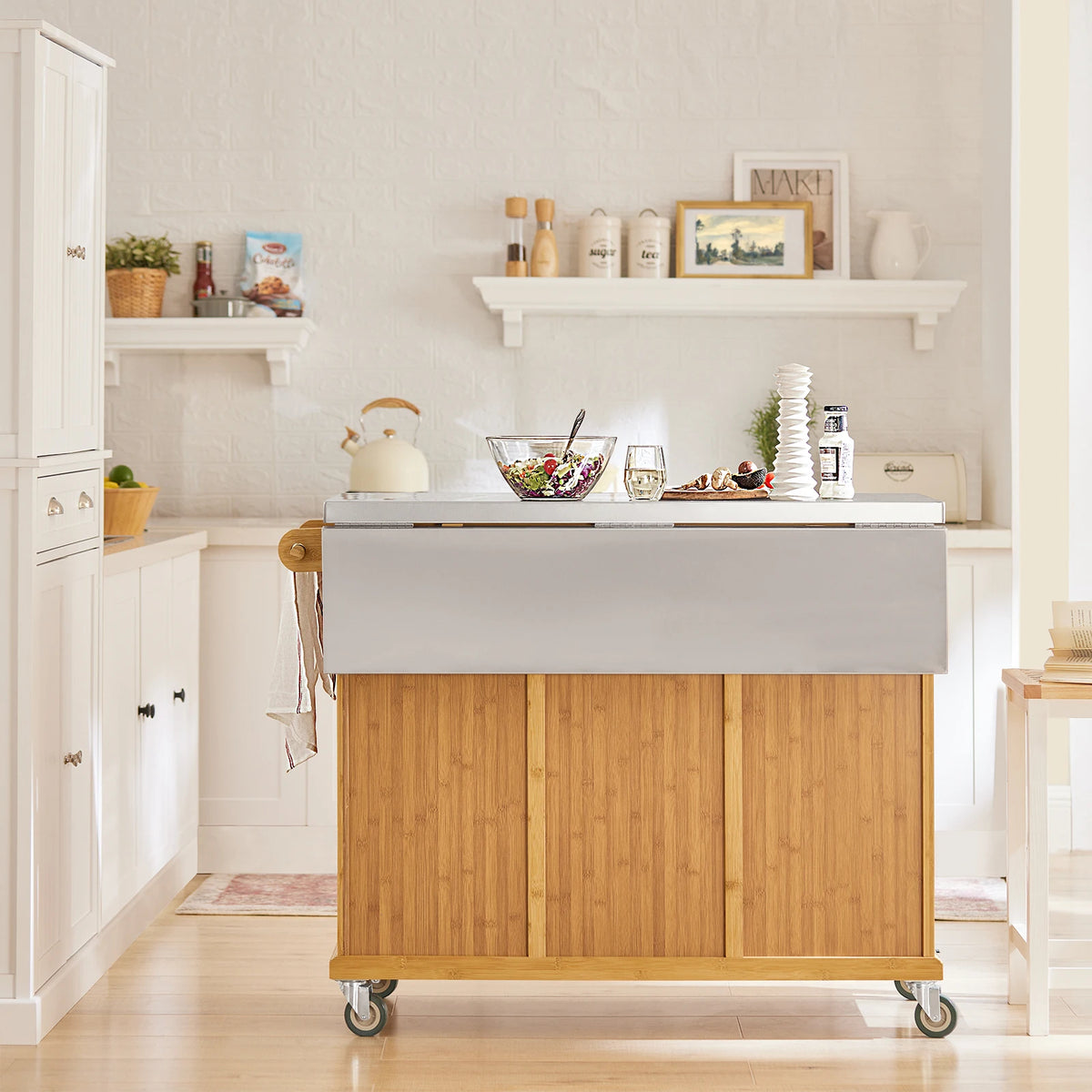 Îlot de cuisine extensible 115x92x46-71cm Alcovea