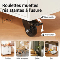 Îlot de cuisine sur roulettes 105x92x46cm Alcovea