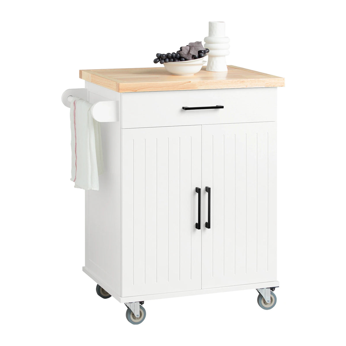 Îlot de cuisine sur roulettes blanc Alcovea