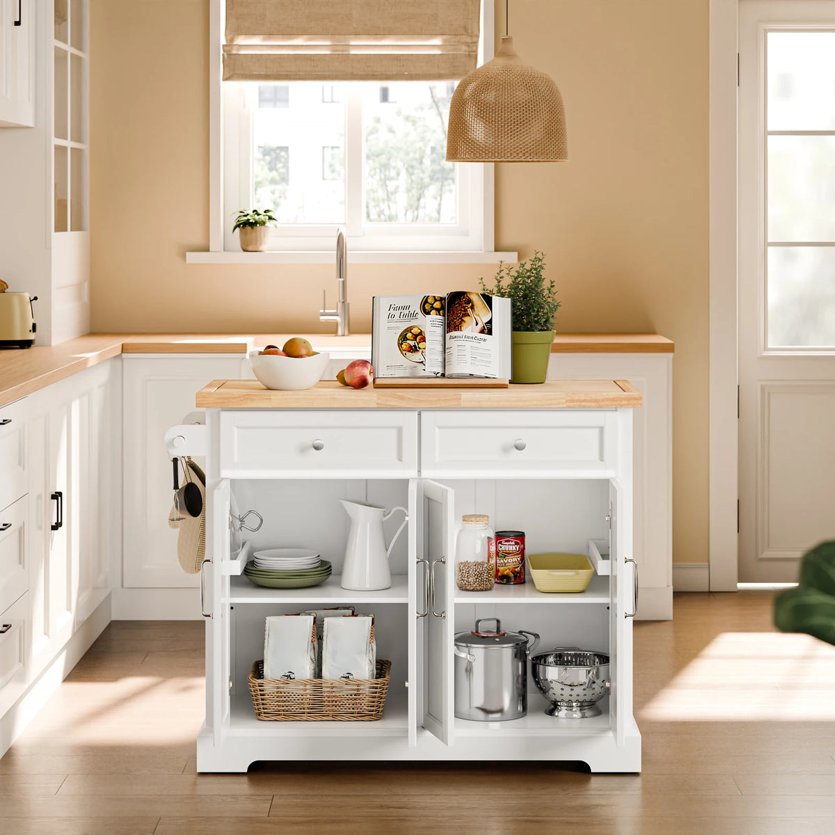 Îlot de cuisine sur roulettes extensible Alcovea