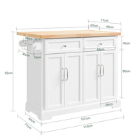 Îlot de cuisine sur roulettes extensible Alcovea