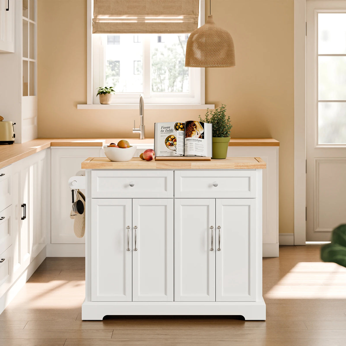 Îlot de cuisine sur roulettes extensible Alcovea