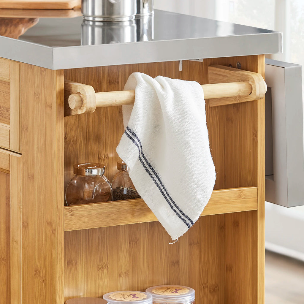 Îlot de cuisine sur roulettes extensible naturel Alcovea