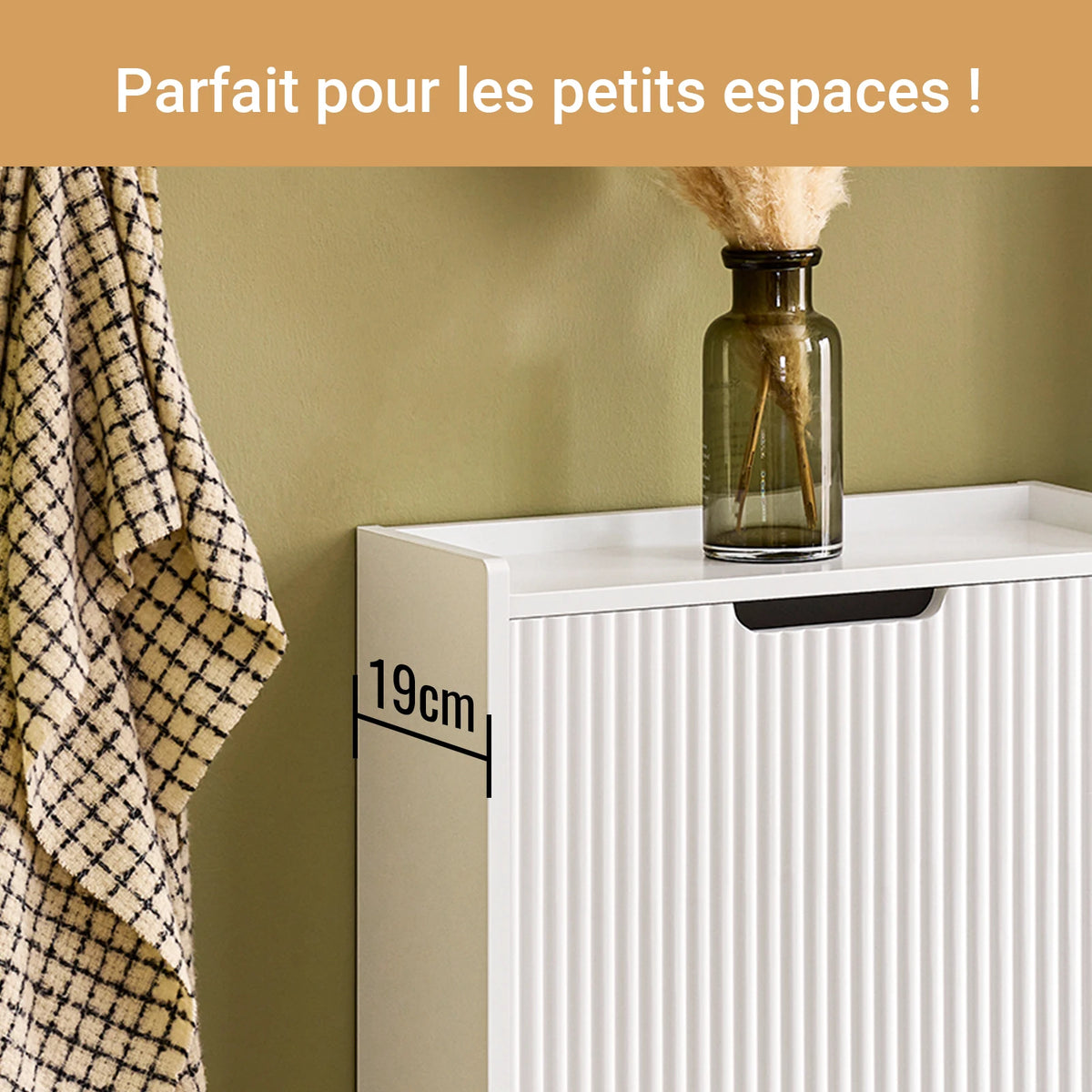 Meuble à chaussures étroit Alcovea
