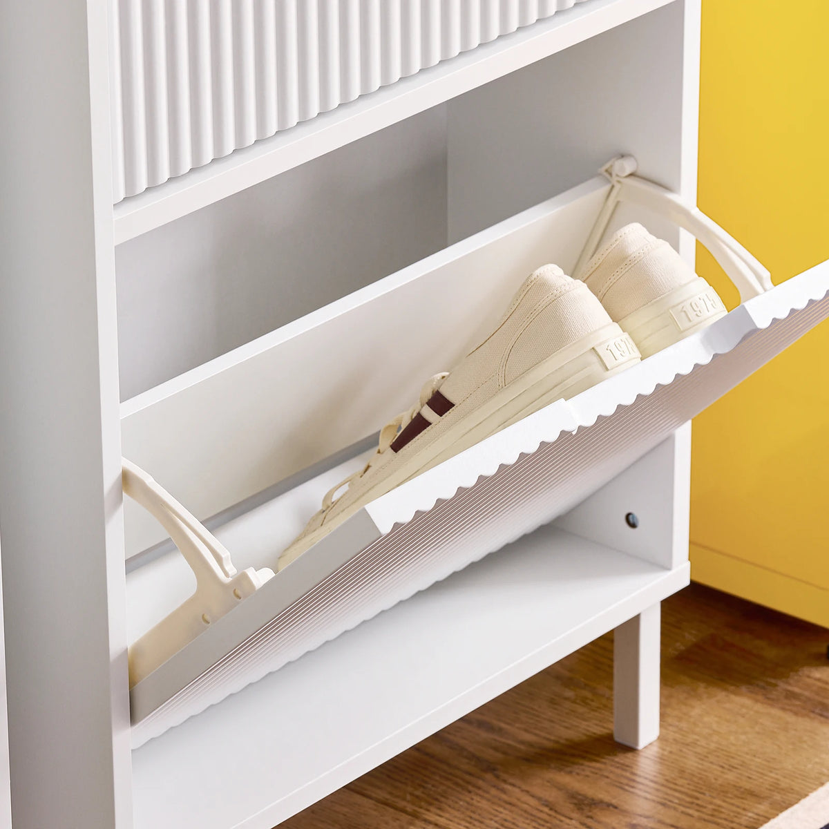 Meuble à chaussures étroit avec tiroirs 50x130x19cm Alcovea