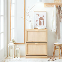 Meuble à chaussures étroit avec tiroirs bois Alcovea