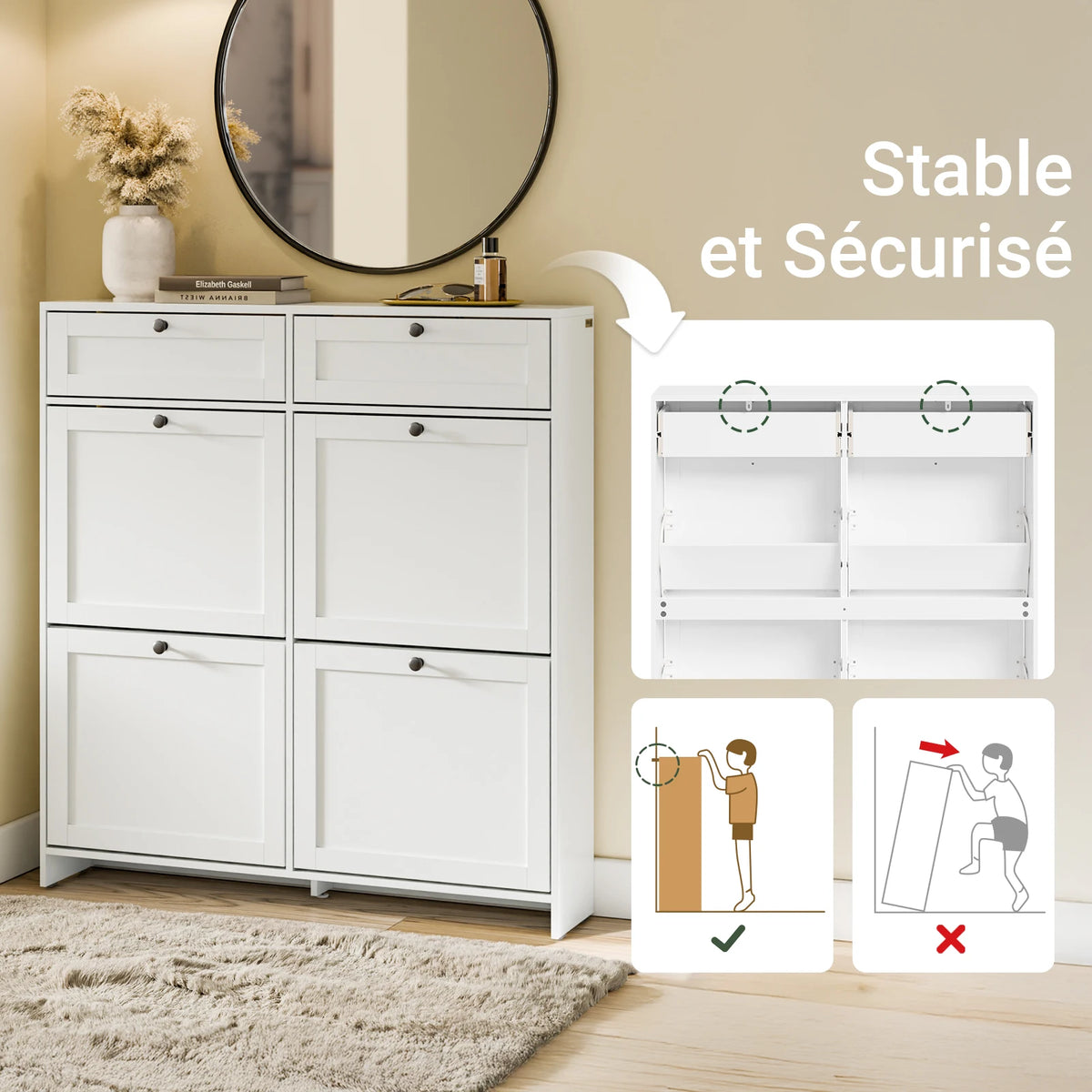 Meuble à chaussures étroit moderne avec rangement Alcovea