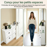 Meuble à chaussures étroit vintage avec tiroirs Alcovea