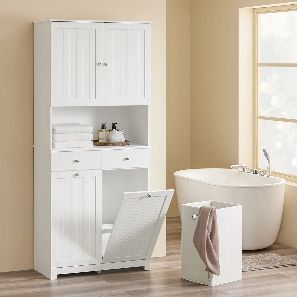 Meuble à linge avec 2 tiroirs, étagères et paniers Alcovea