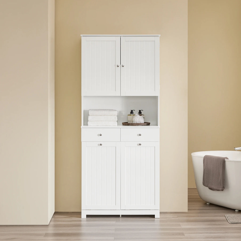 Meuble à linge avec 2 tiroirs, étagères et paniers Alcovea