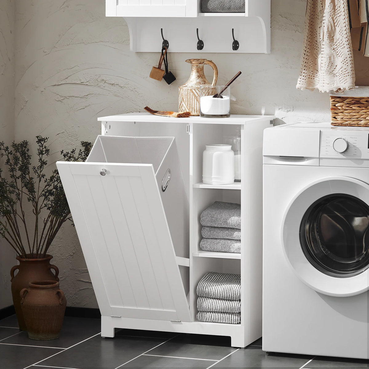 Meuble à linge avec paniers 60x86x37cm Alcovea