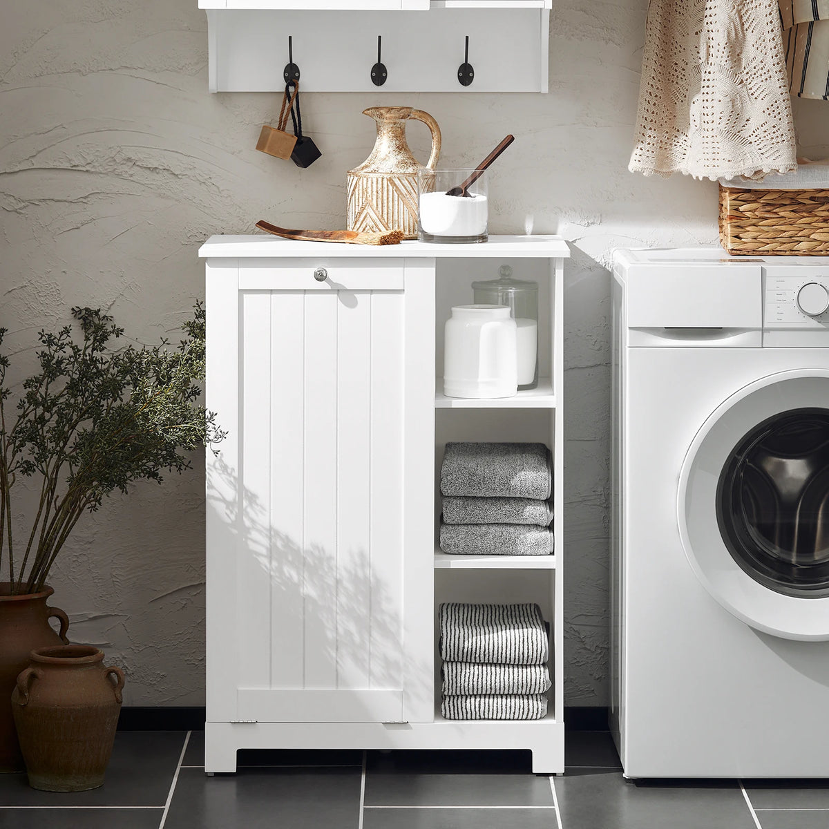 Meuble à linge avec paniers 60x86x37cm Alcovea