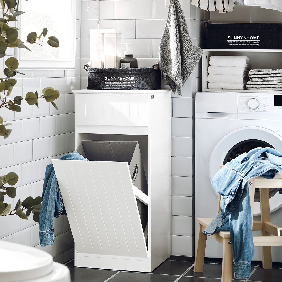 Meuble à linge avec tiroirs et paniers Alcovea