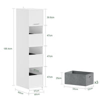 Meuble à linge étroit avec 4 portes Alcovea