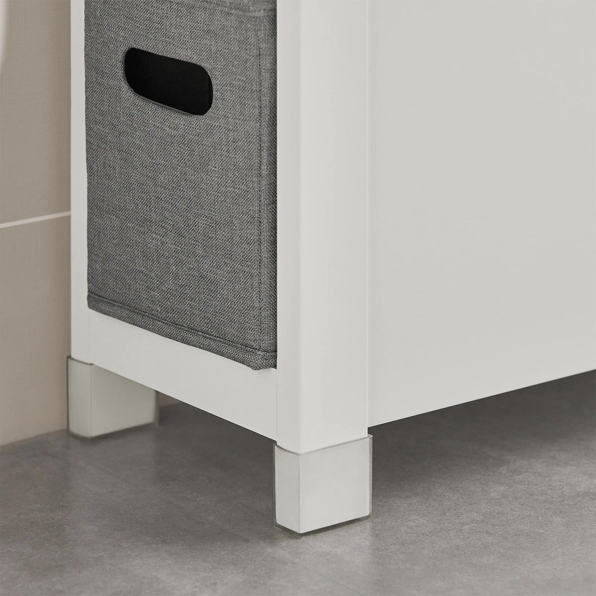 Meuble de salle de bain étroit avec étagères gris Alcovea