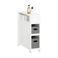Meuble de salle de bain étroit avec étagères gris Alcovea