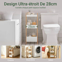 Meuble de salle de bain étroit avec tiroirs Alcovea