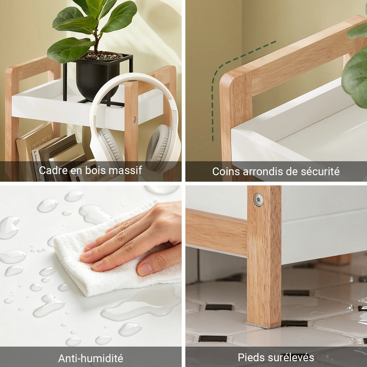 Meuble de salle de bain étroit avec tiroirs Alcovea