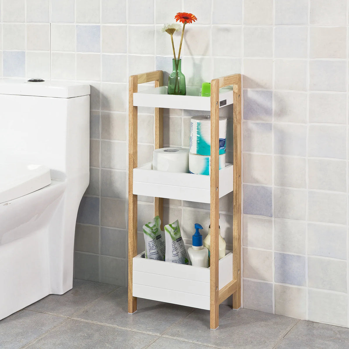 Meuble de salle de bain étroit avec tiroirs Alcovea