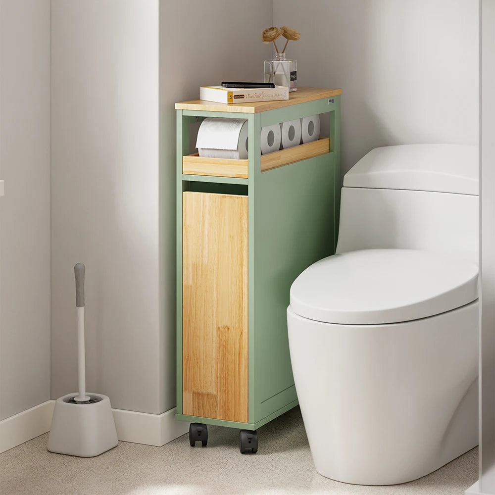 Meuble de salle de bain étroit en métal avec portes Alcovea