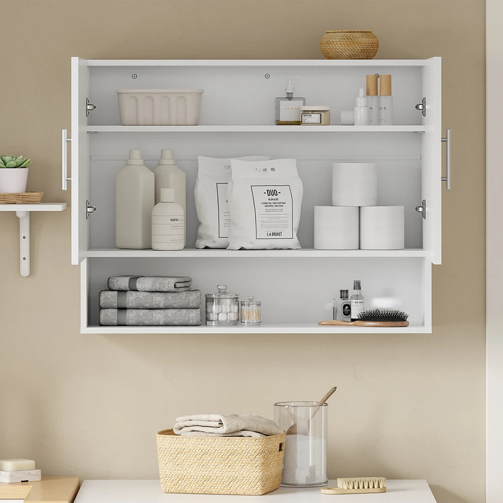 Meuble de salle de bain mural avec 2 portes Alcovea