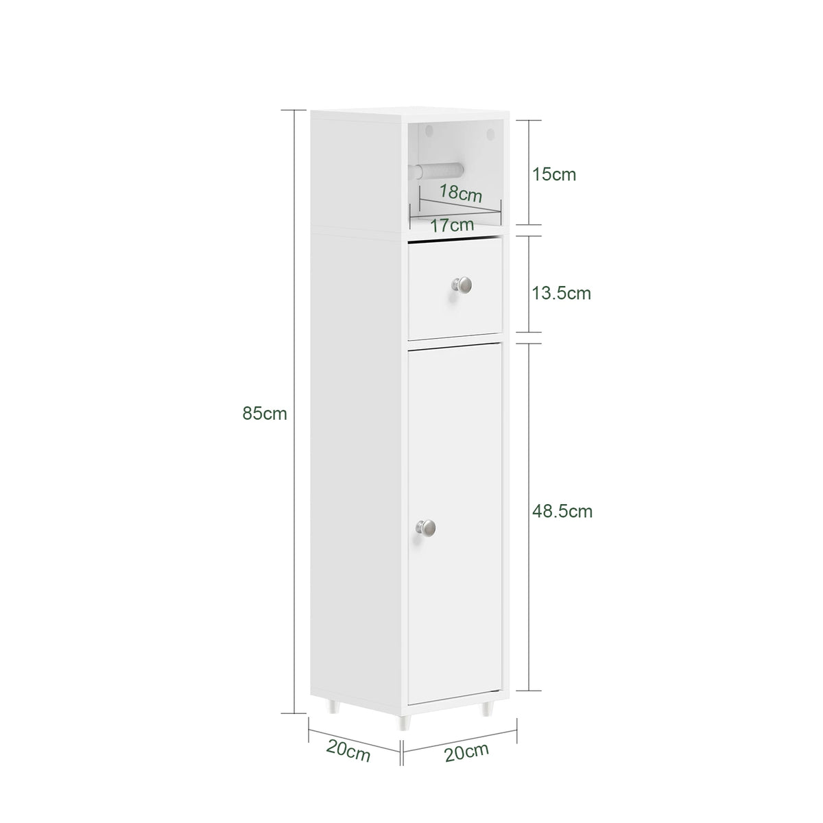 Meuble de salle de bain sur roulettes avec tiroirs Alcovea