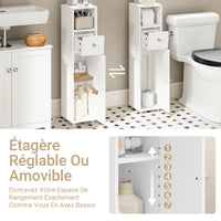 Meuble de salle de bain sur roulettes avec tiroirs Alcovea