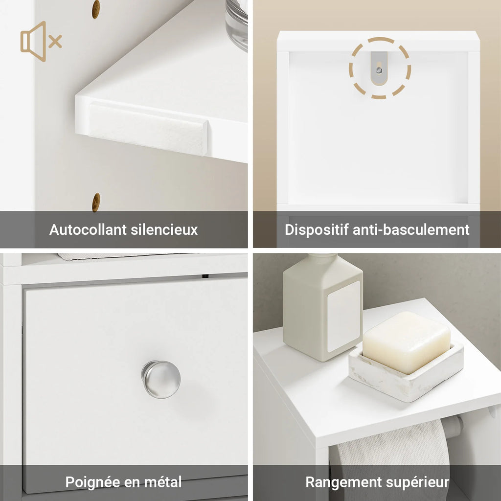 Meuble de salle de bain sur roulettes avec tiroirs Alcovea