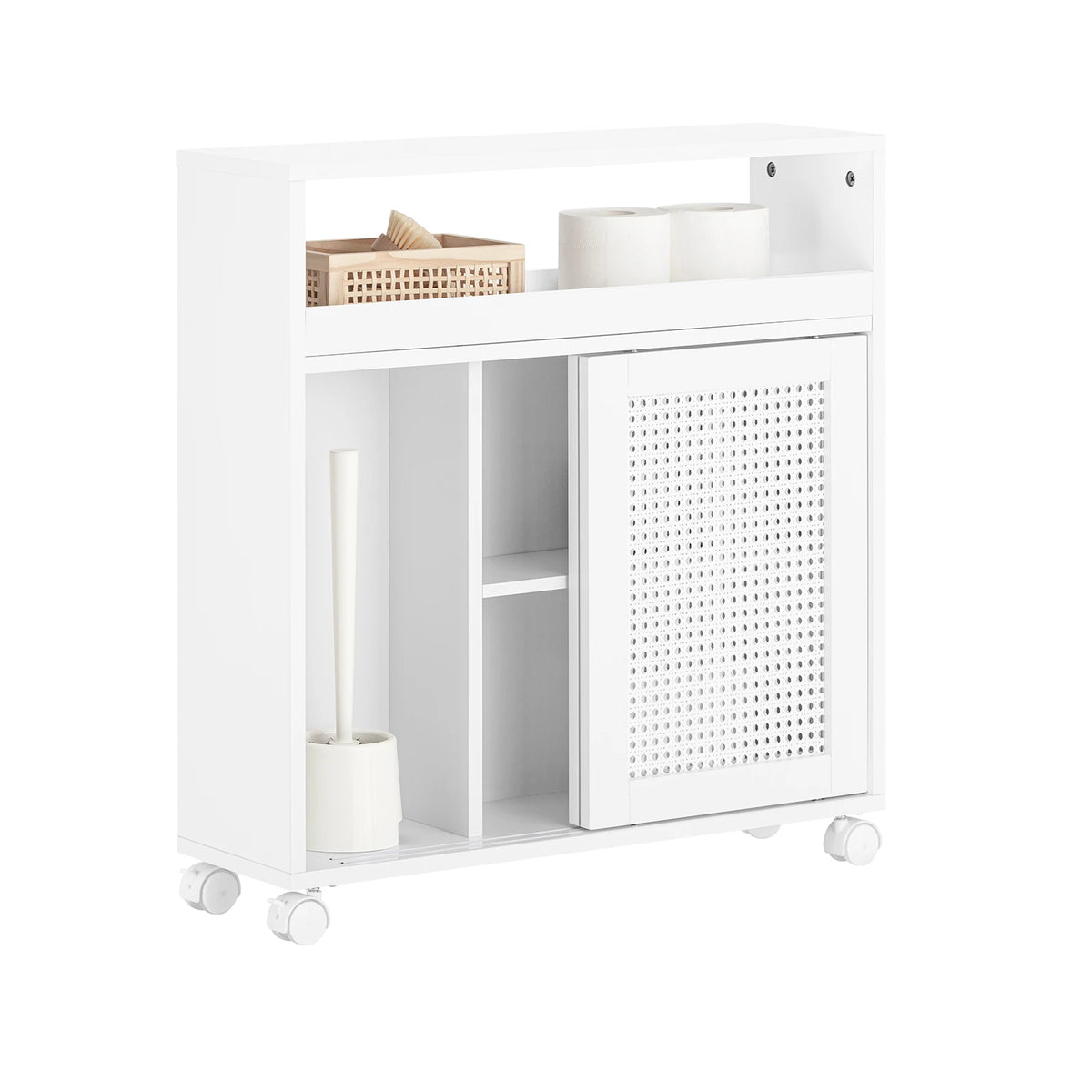 Meuble de salle de bain sur roulettes étroit Alcovea