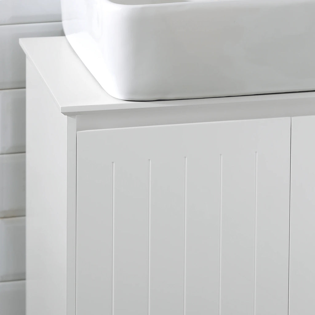 Meuble sous vasque en bois blanc Alcovea