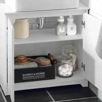 Meuble sous vasque en bois blanc Alcovea
