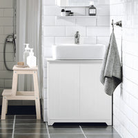 Meuble sous vasque en bois blanc Alcovea