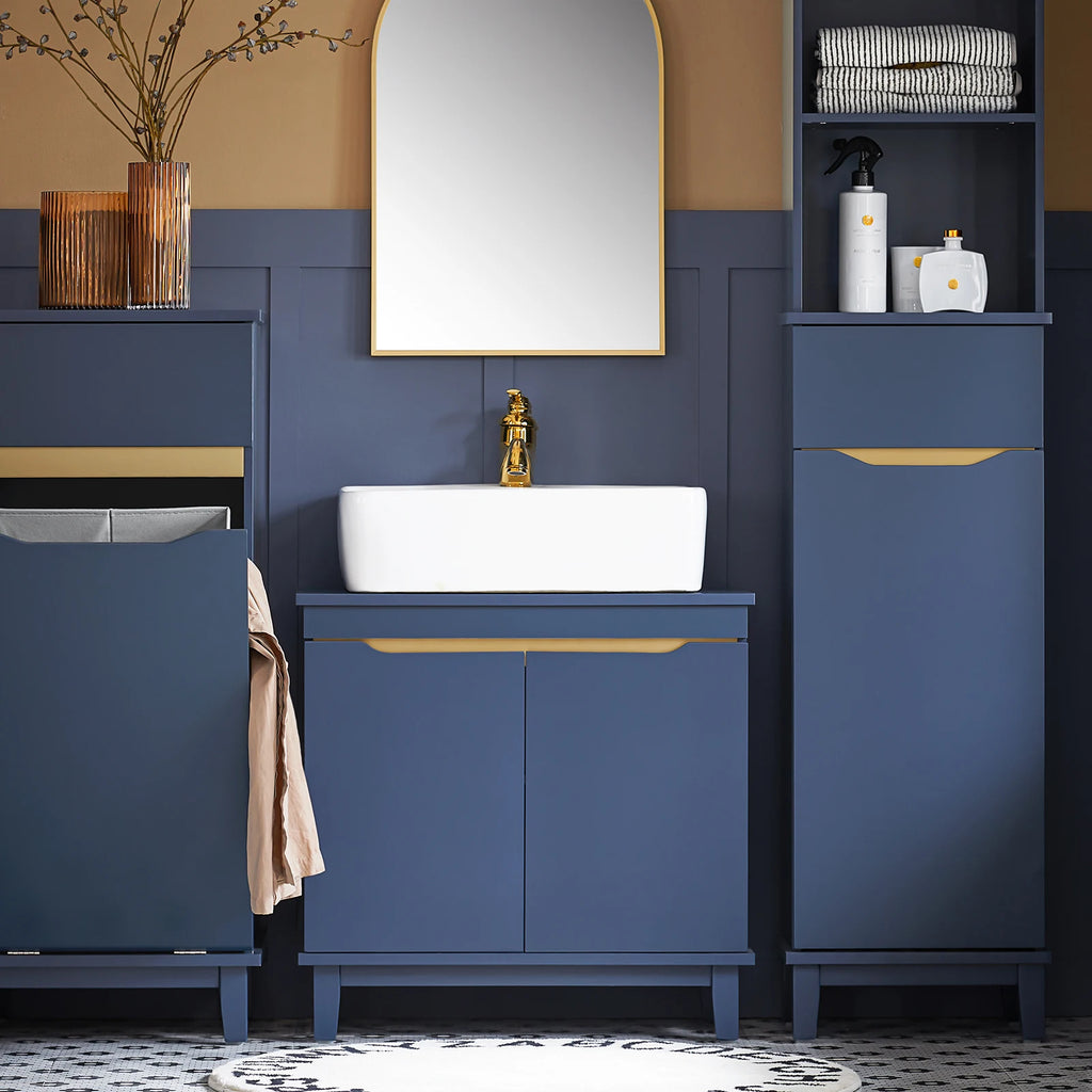 Meuble sous vasque étroit avec portes Alcovea