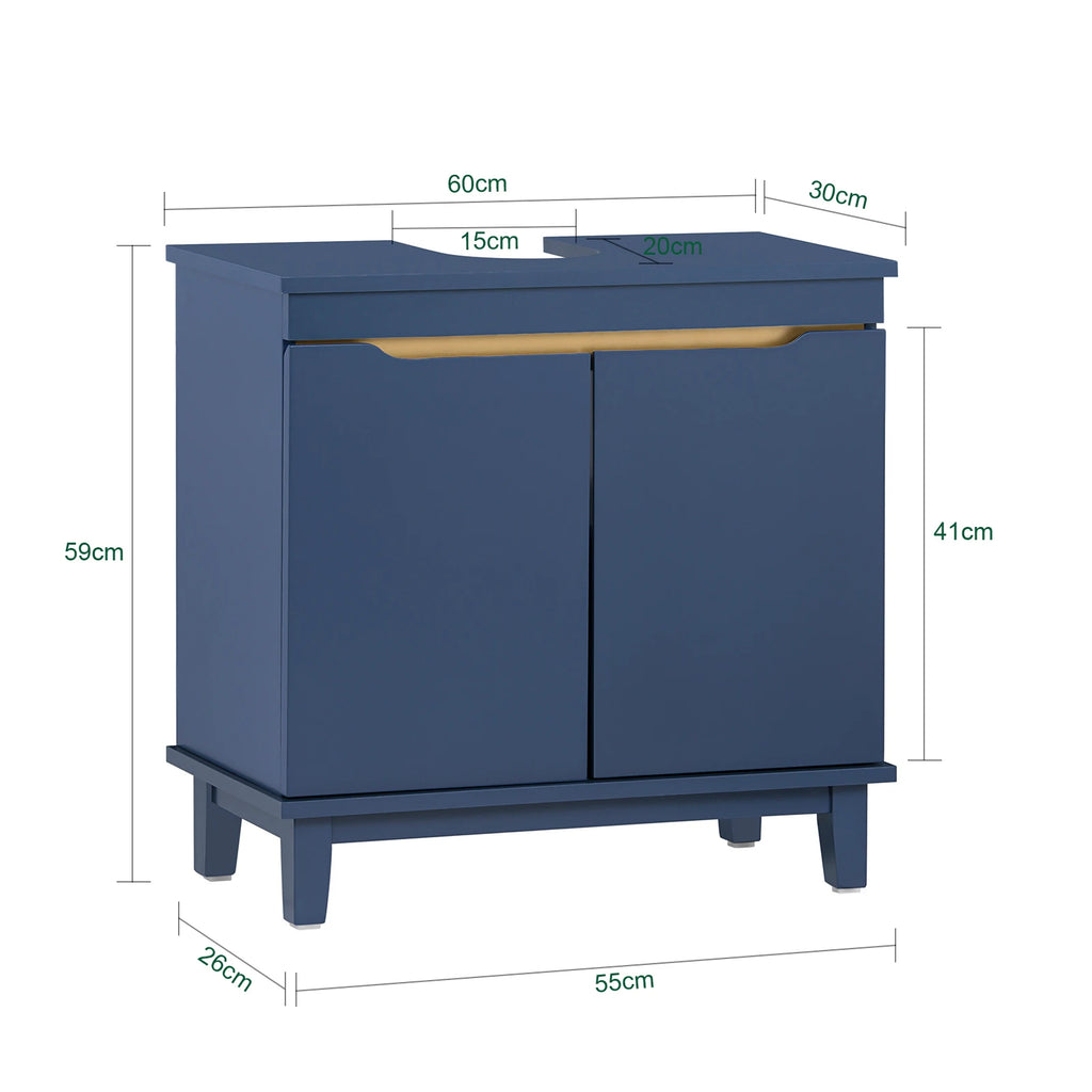 Meuble sous vasque étroit avec portes Alcovea