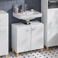 Meuble sous vasque incrusté blanc Alcovea