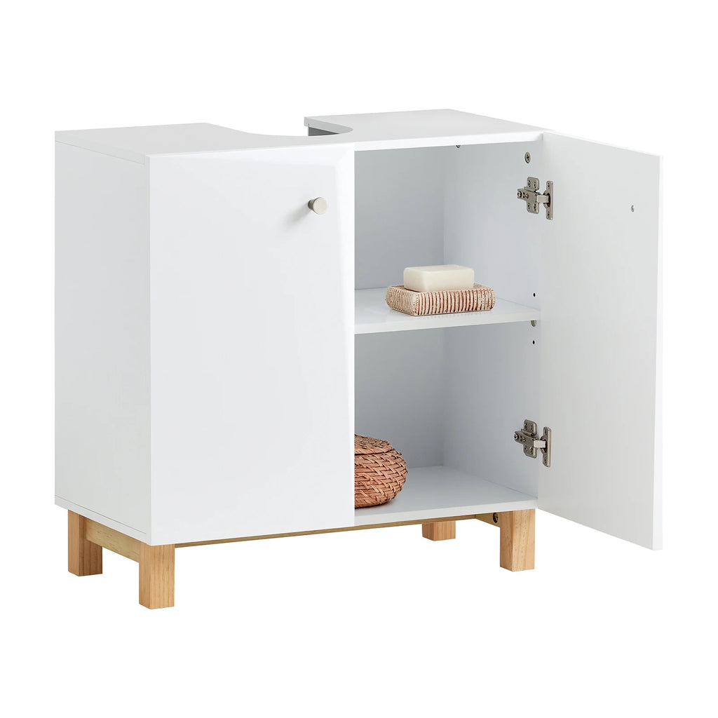 Meuble sous vasque incrusté blanc Alcovea