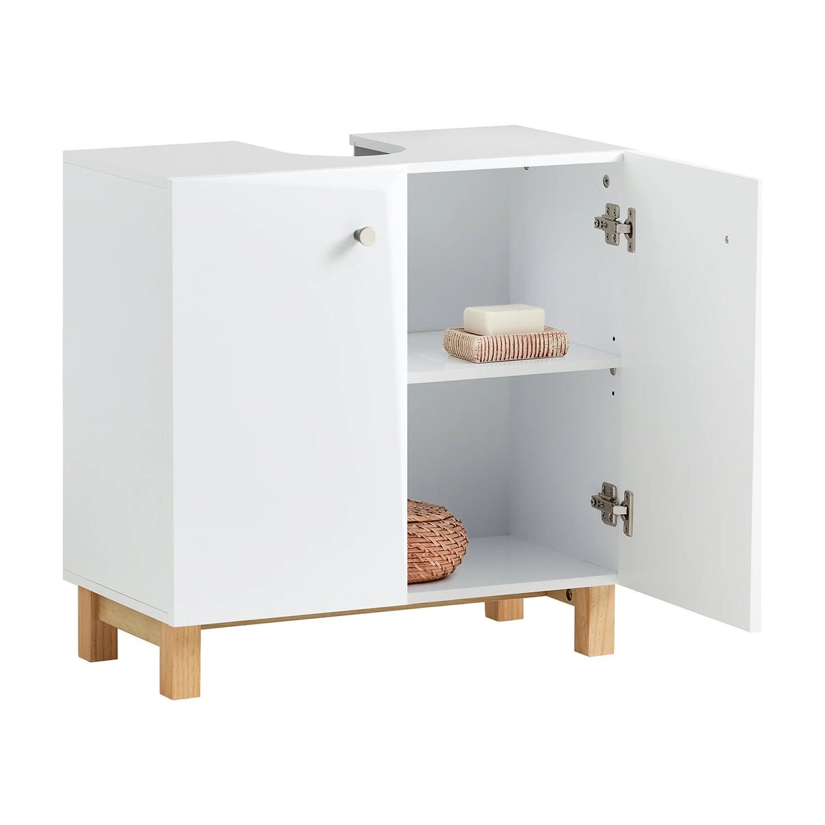 Meuble sous vasque incrusté blanc Alcovea