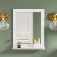Miroir de salle de bain mural avec étagères Alcovea