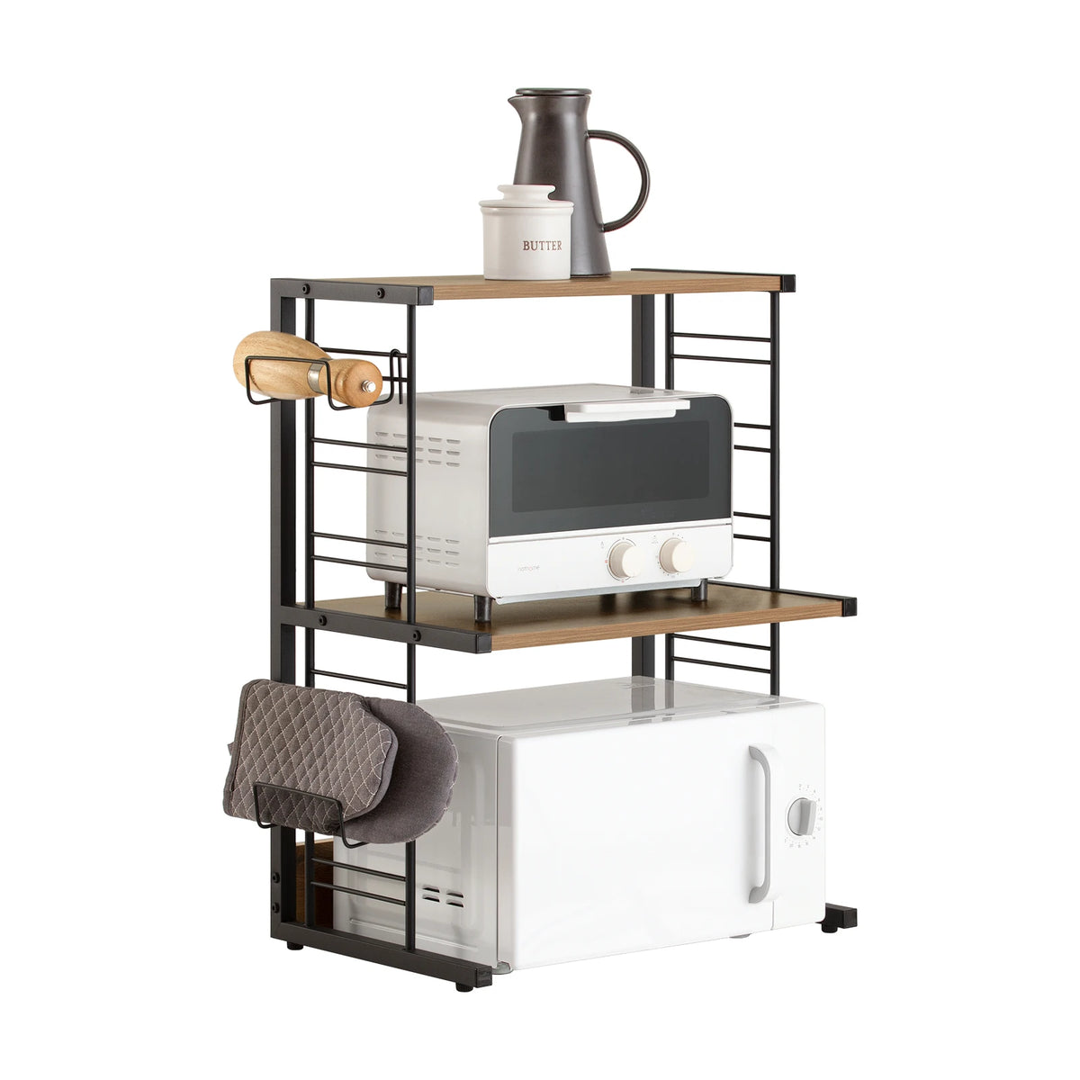 Support micro-ondes industriel avec 2 étagères Alcovea